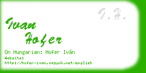 ivan hofer business card